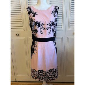 NY&CO Pink and Black Floral Dress 14 NWT